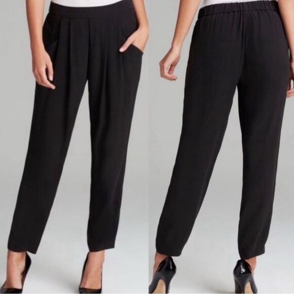 Eileen fisher silk pull on pants black - Picture 2 of 6
